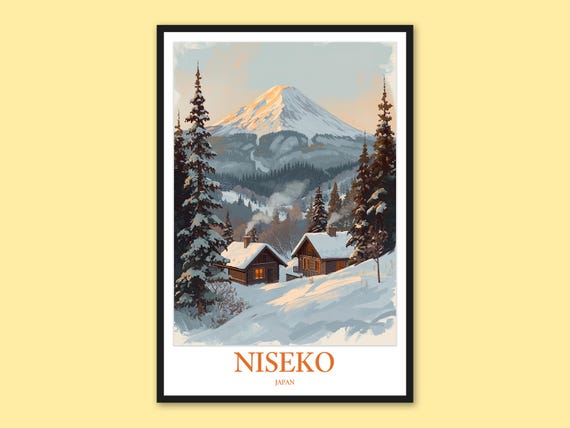 Niseko Ski Print Mount Yotei Winter Travel Poster