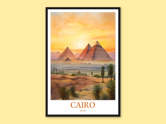 Cairo Pyramid Travel Print Egypt Wall Art