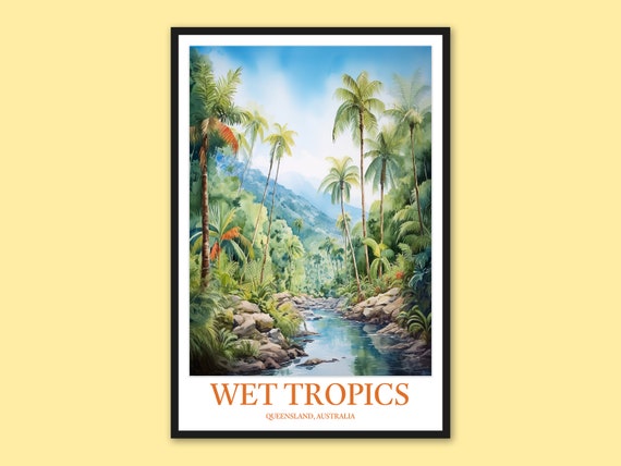 Wet Tropics Of Queensland Print Travel Poster Wall Art