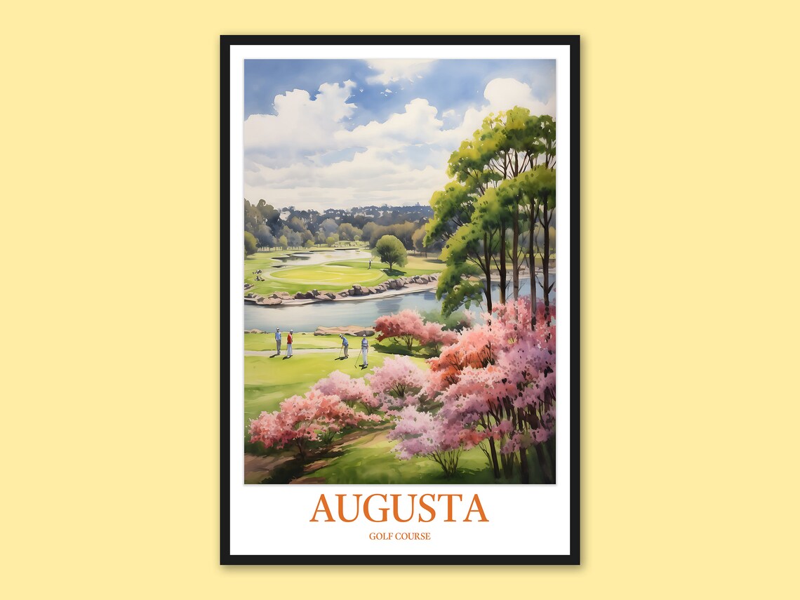 Augusta Golf Course Travel Poster, Golf Wall Art