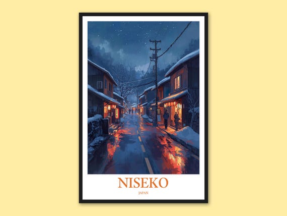 Niseko Ski Print Mount Yotei Winter Japan Travel Poster