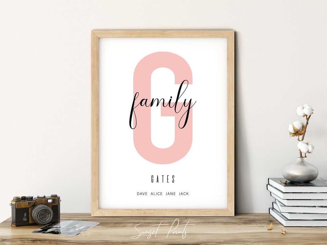 Custom Family Name Initial Letter Sage Green Arch Modern Wall Poster - Image 5