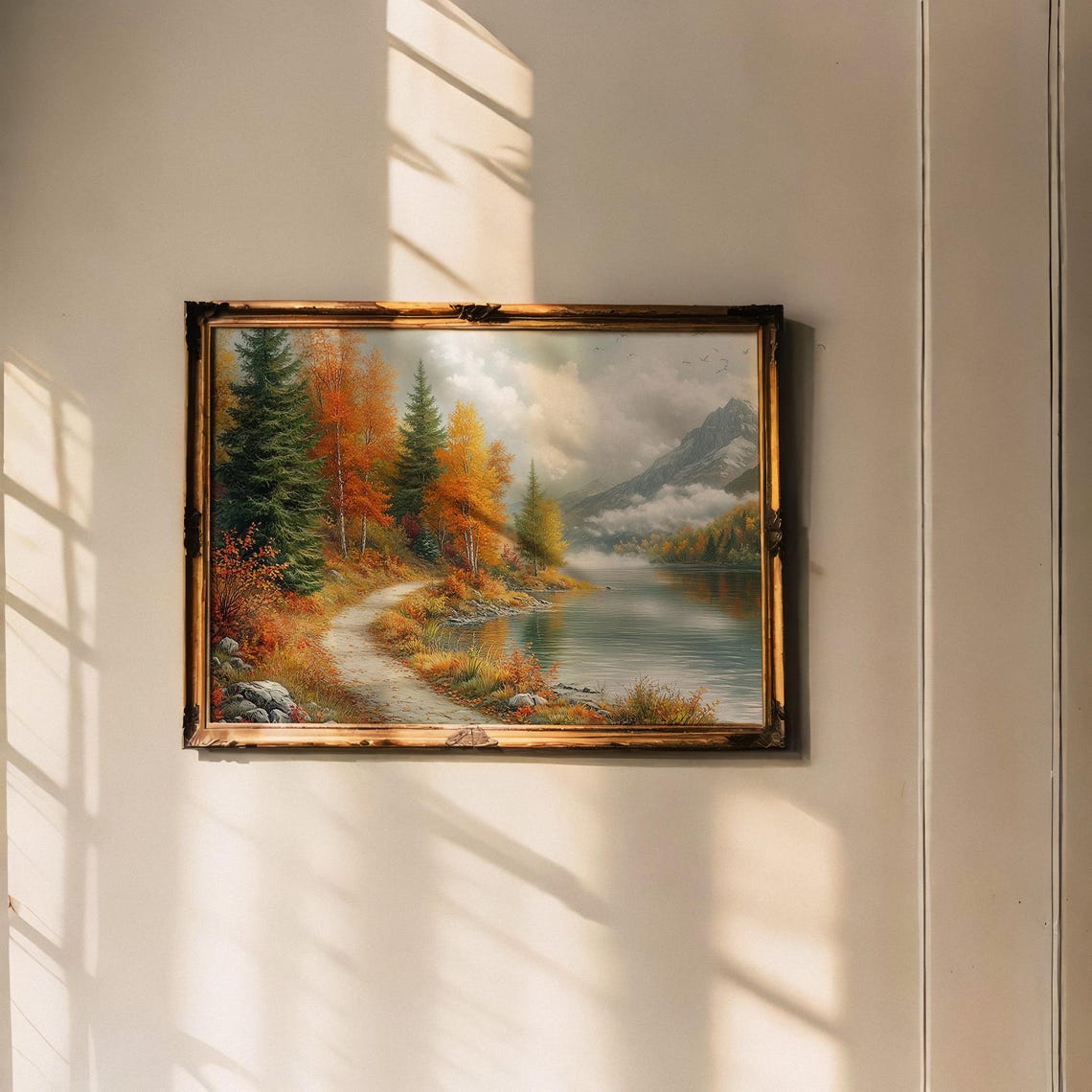 Serene Autumn Mountain Lake with Golden Aspens Landscape Poster - Image 6