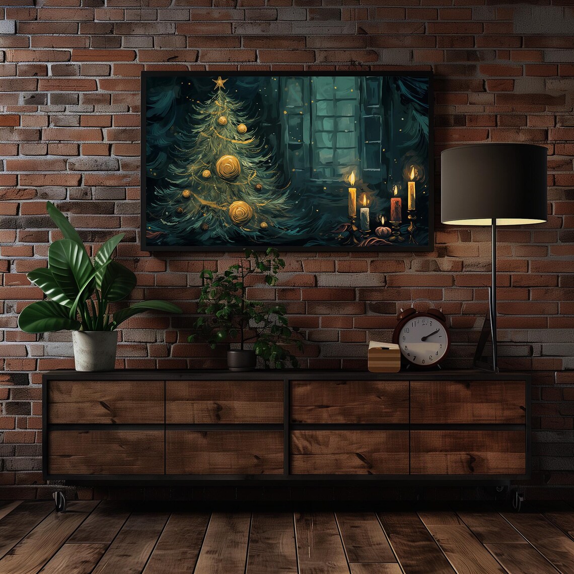 Van Gogh Inspired Christmas Tree With Gold Ornaments Swirling Night Poster - Image 4