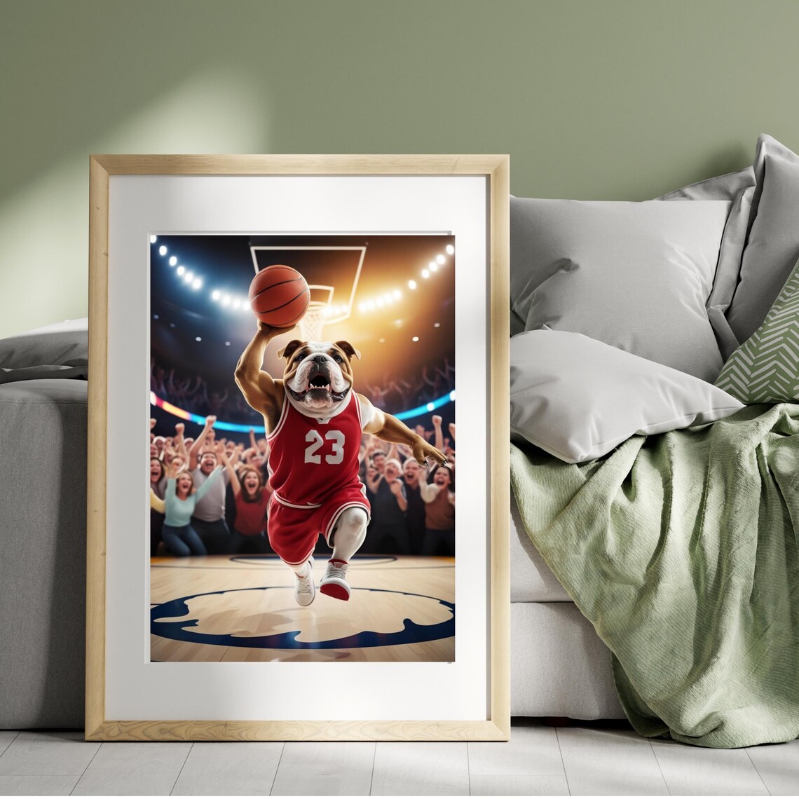 Basketball Playoff Bulldog Art Print, Sports Season - Image 4