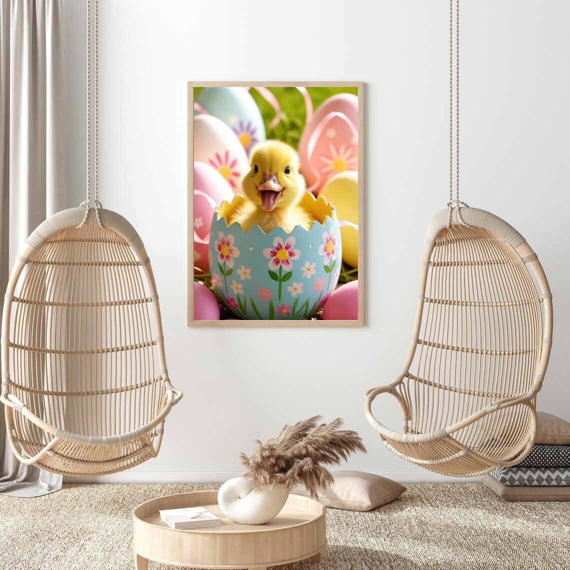 Whimsical Easter Baby Duck, Nursery Decor Art Print - Image 4