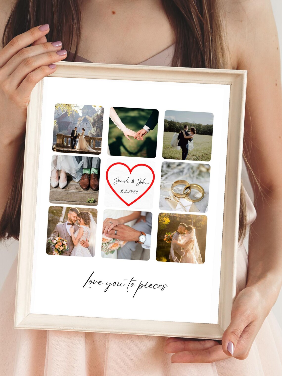 Personalized Couple Photo Collage, Anniversary Gift - Image 2
