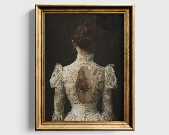 Woman Portrait Painting, Dark Academia Victorian Art