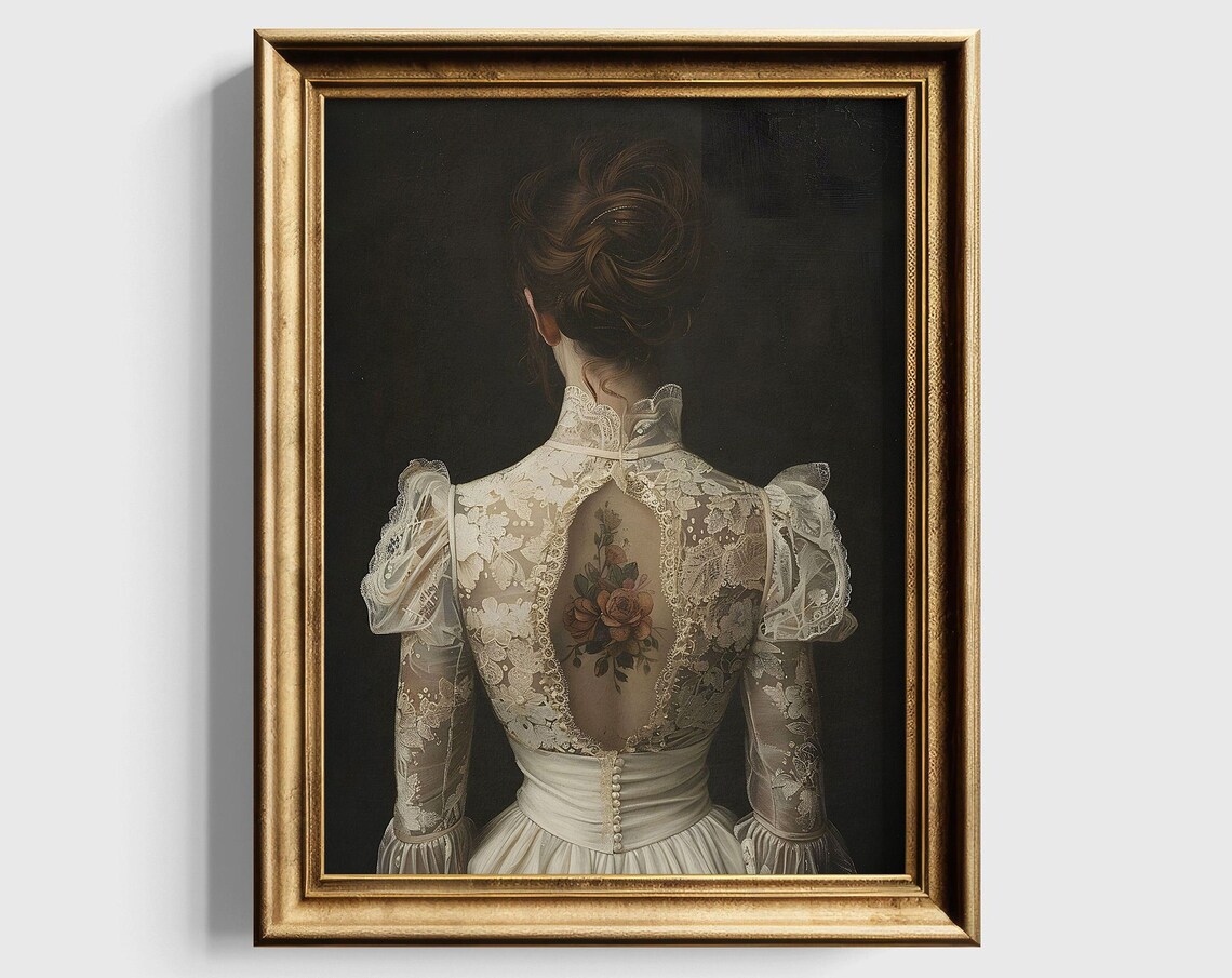 Woman Portrait Painting, Dark Academia Victorian Art