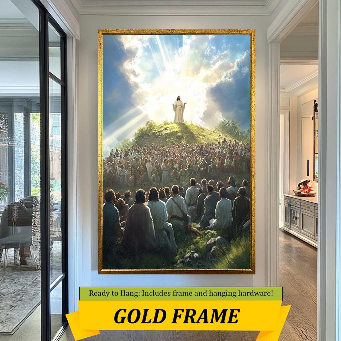 Sermon On The Mount Jesus Preaching To Crowd Heavenly Light Poster - Image 5