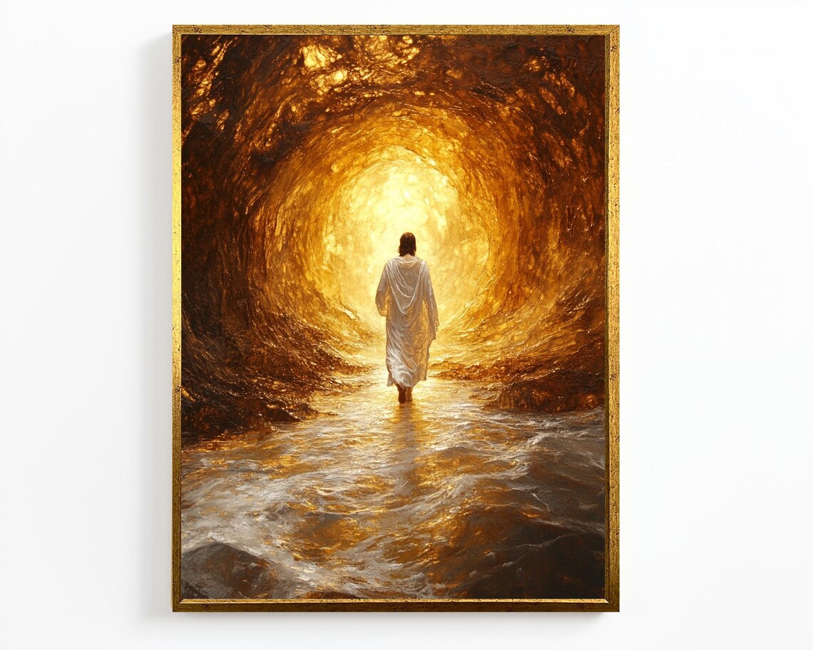 Jesus Walking Into Golden Tunnel Of Light Path Of Hope Faith Poster - Image 4