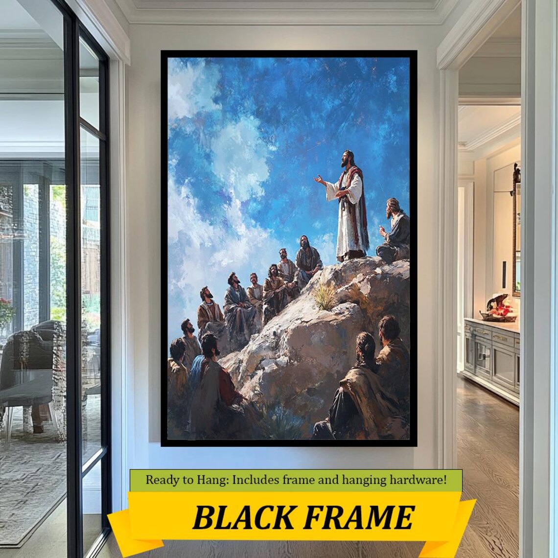Sermon On The Mount Jesus Teaching Disciples Rocky Hill Blue Sky Poster - Image 2