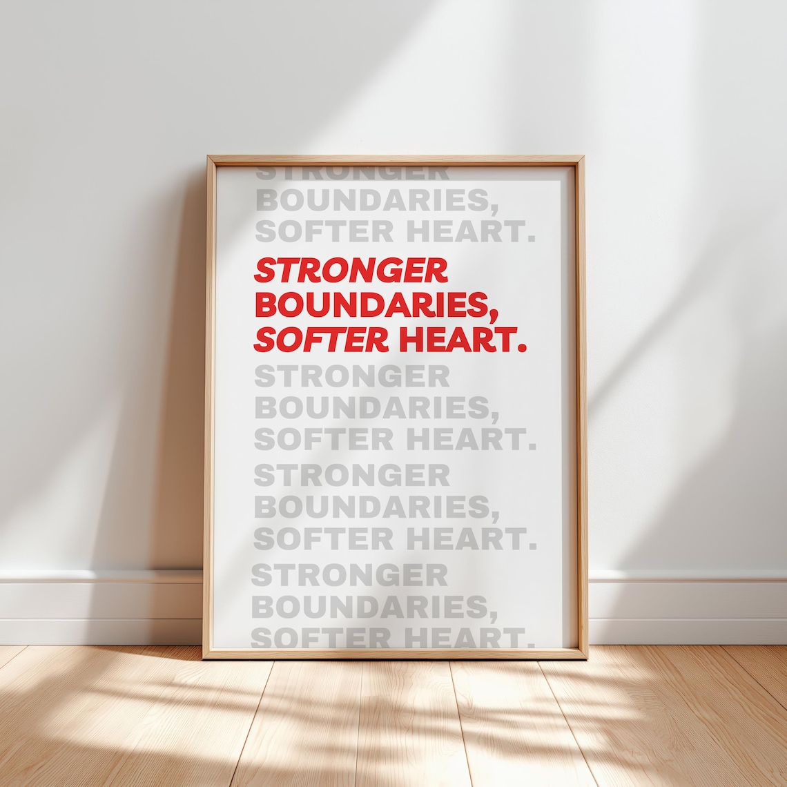 Boundaries Feminist Typography, Motivational Art Print