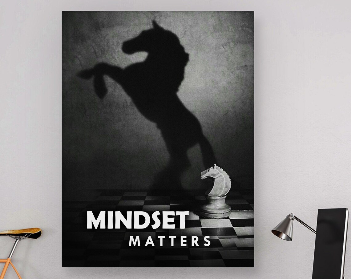 Chess Mindset Motivation Art Print, Office Decor