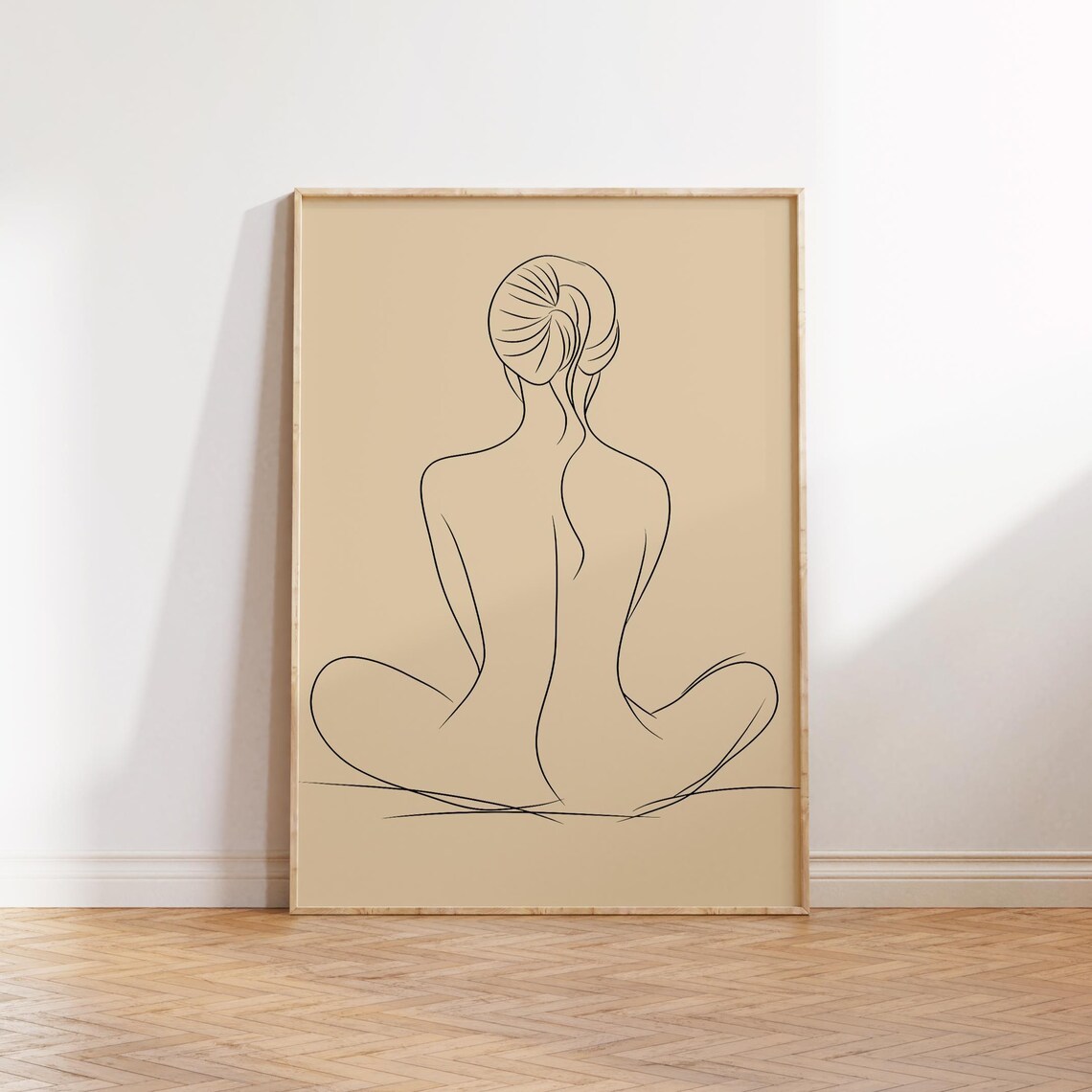 Seated Elegance Line Art, Minimalist Female Figure - Image 3