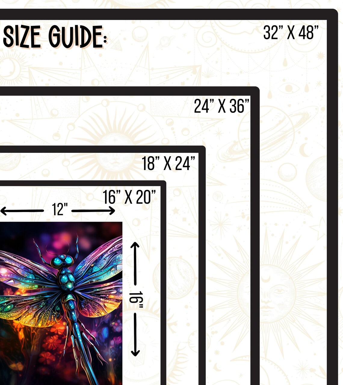 Iridescent Psychedelic Dragonfly Art, Boho Decor - Image 2