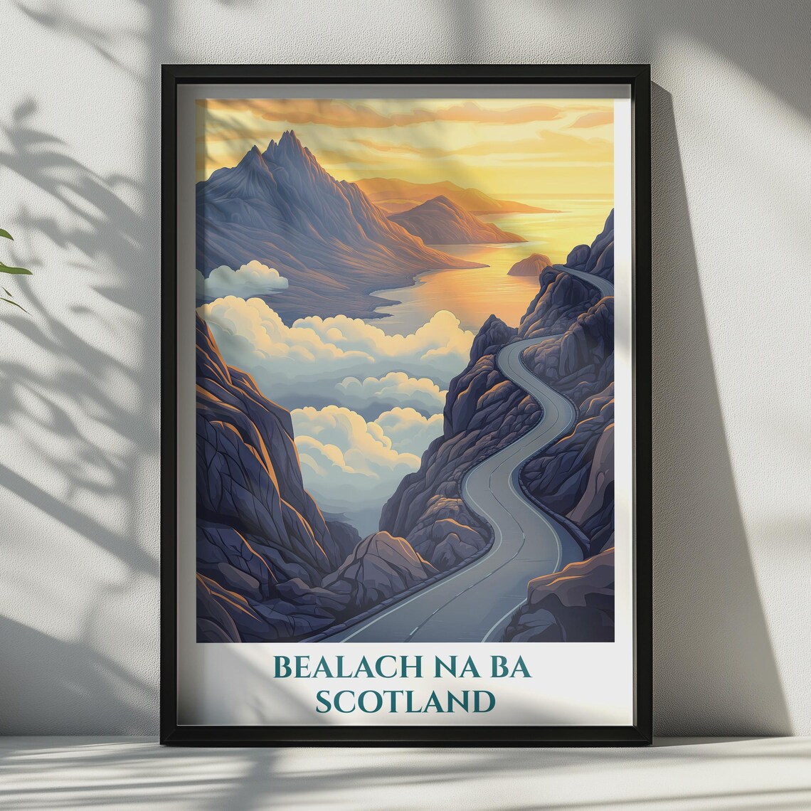 Bealach Na Ba Scotland Vintage Sunset Mountain Road Travel Wall Art