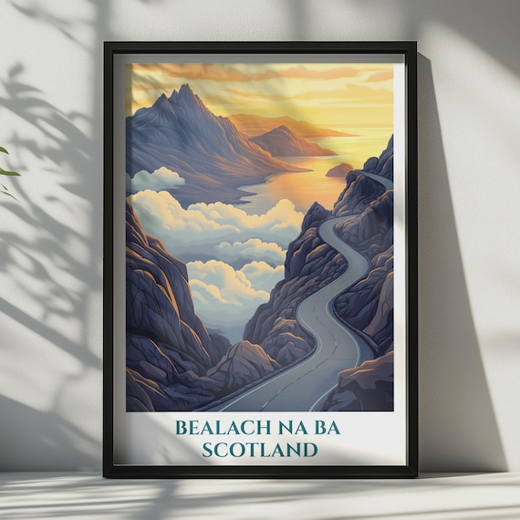 Bealach Na Ba Scotland Travel Poster Applecross Highland Road Wall Art Print