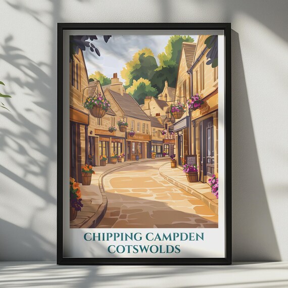 Chipping Campden Cotswolds Travel Poster English Village Wall Art Print