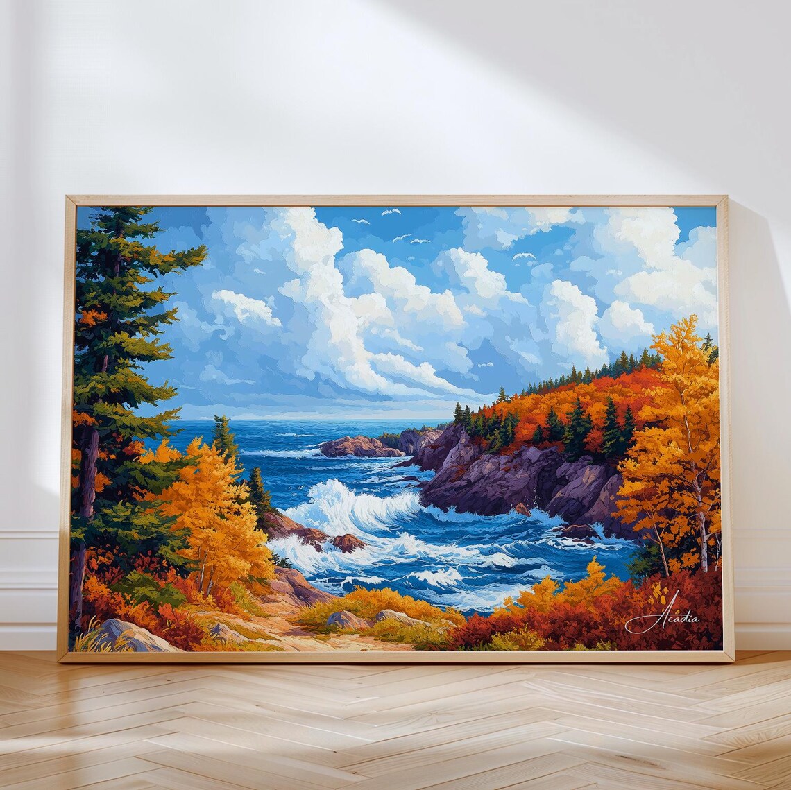 Acadia National Park Horizontal Travel Poster, Maine