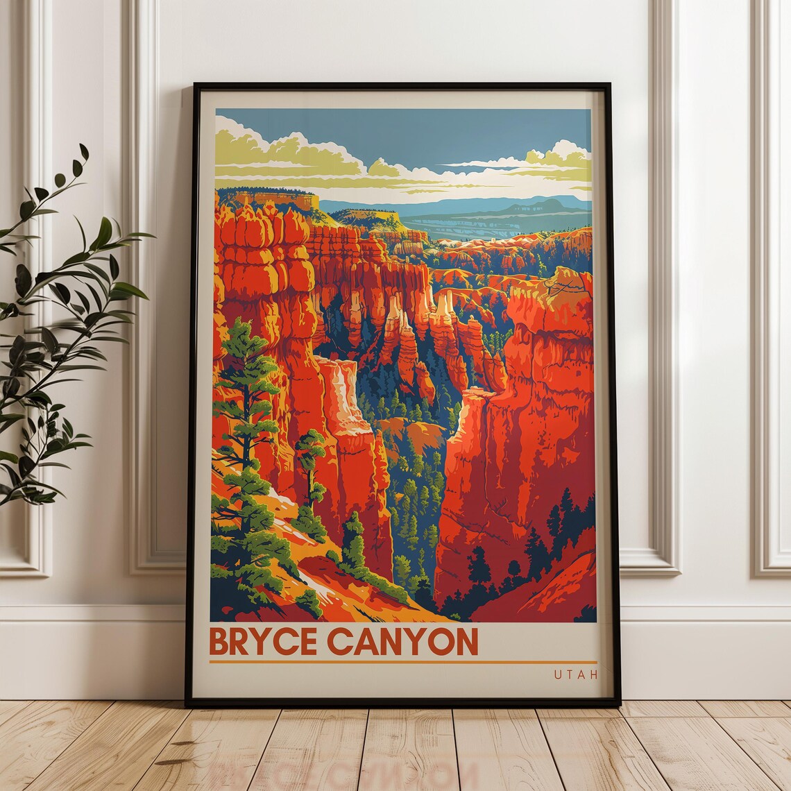 Bryce Canyon Utah Travel Poster, Desert Landscape
