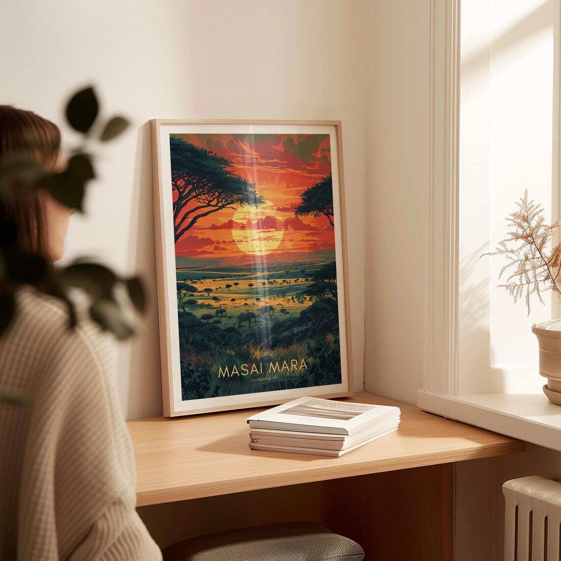 Masai Mara Travel Poster, Kenya Savannah Art Print - Image 2