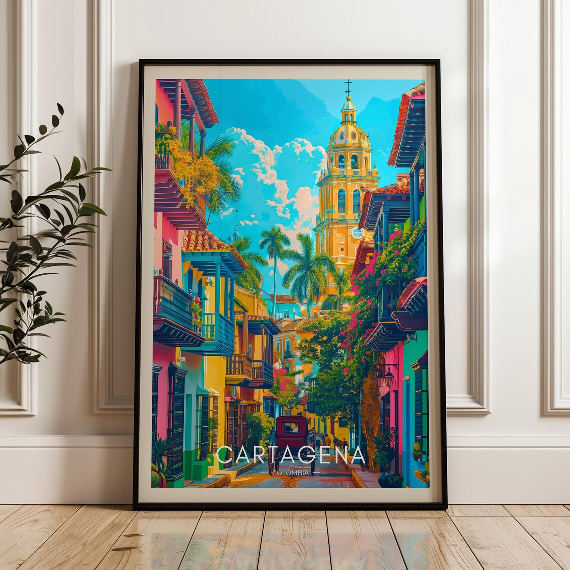 Cartagena Travel Poster, Colombia Travel Art Print
