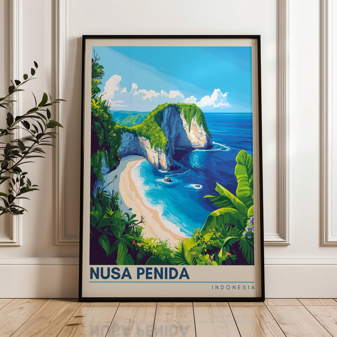 Nusa Penida Indonesia Kelingking Beach Towering Cliff Poster