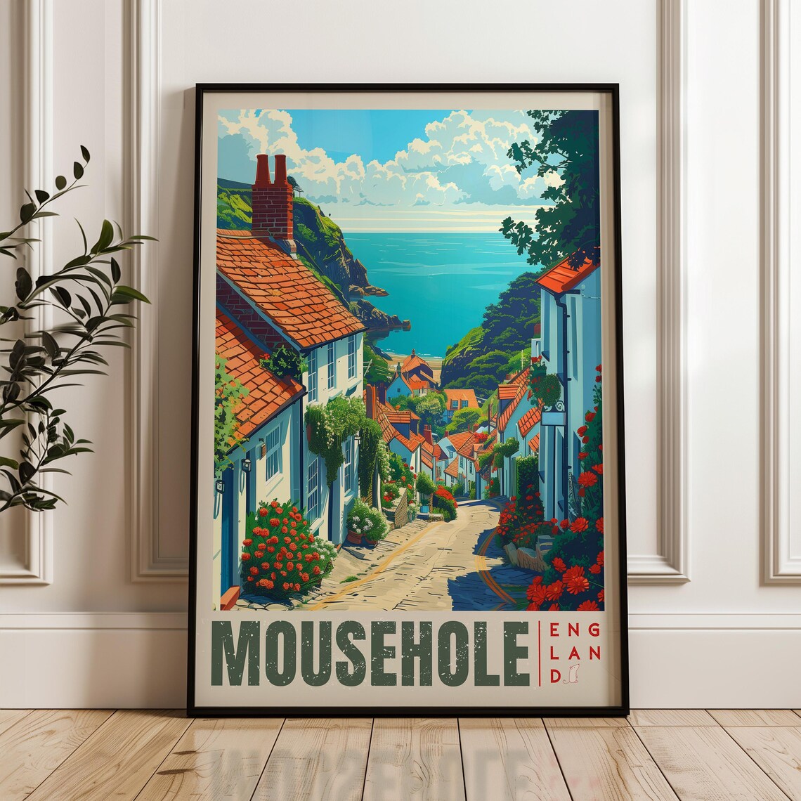Mousehole Cornwall Travel Poster, United Kingdom