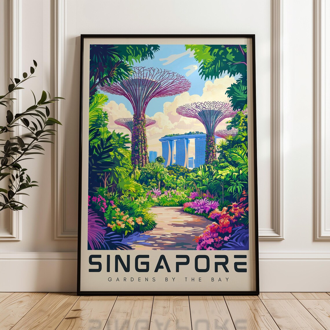Singapore Gardens By The Bay Supertree Grove Marina Bay Travel Poster