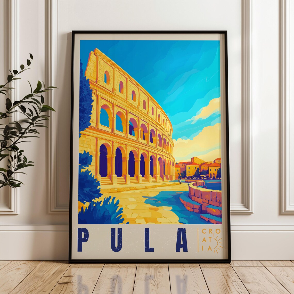 Pula Croatia Ancient Roman Arena Amphitheater Landmark Poster