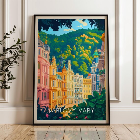 Prague Travel Poster Czech Republic Illustration Art Print