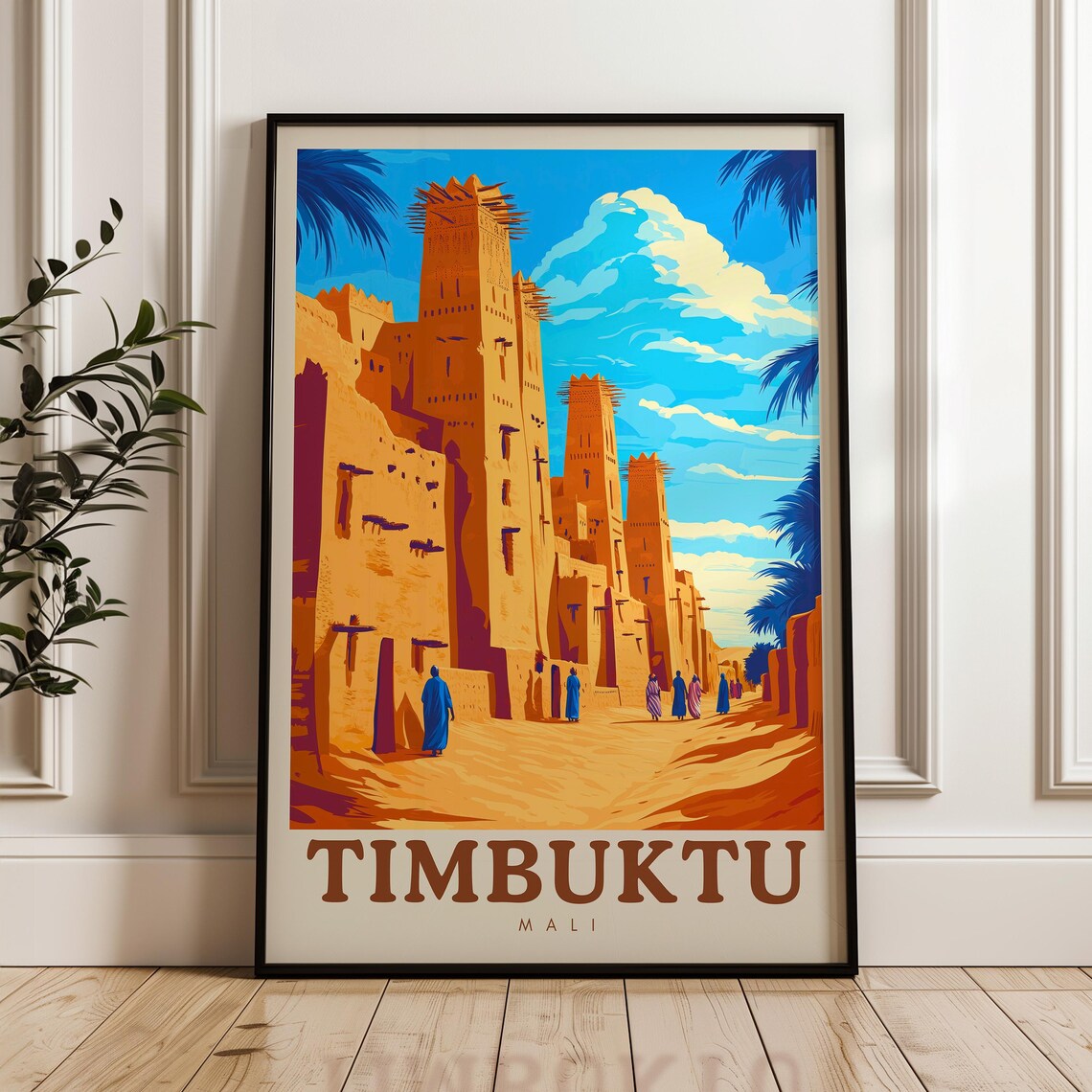 Timbuktu Travel Poster, Mali Illustration