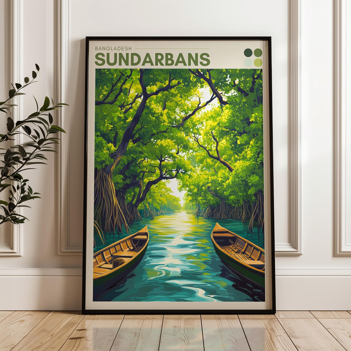 Sundarbans Bangladesh Travel Poster, Tropical Print