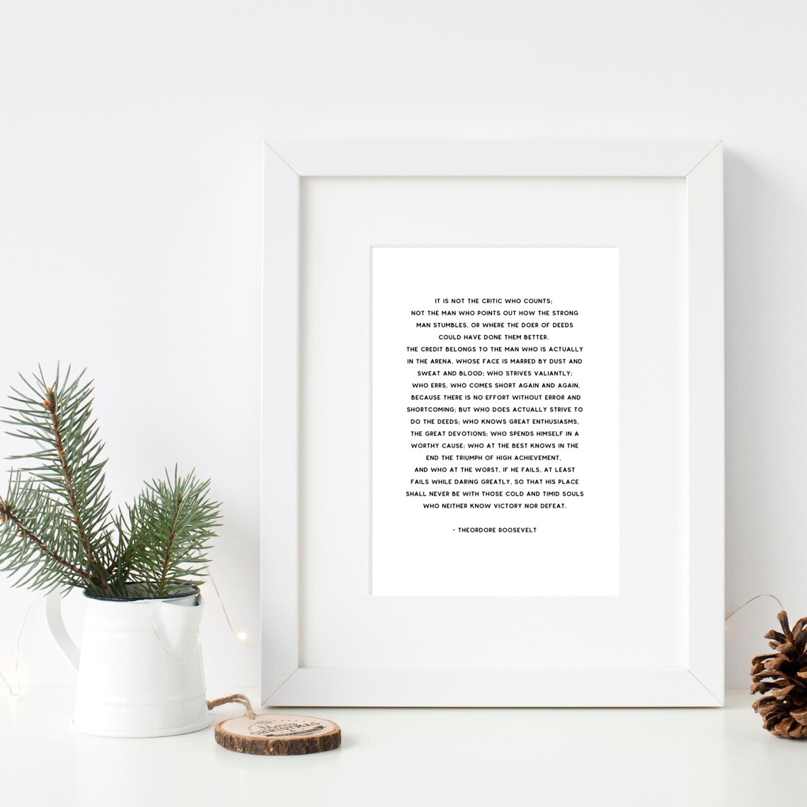 The Man In The Arena Theodore Roosevelt Quote Print - Image 2