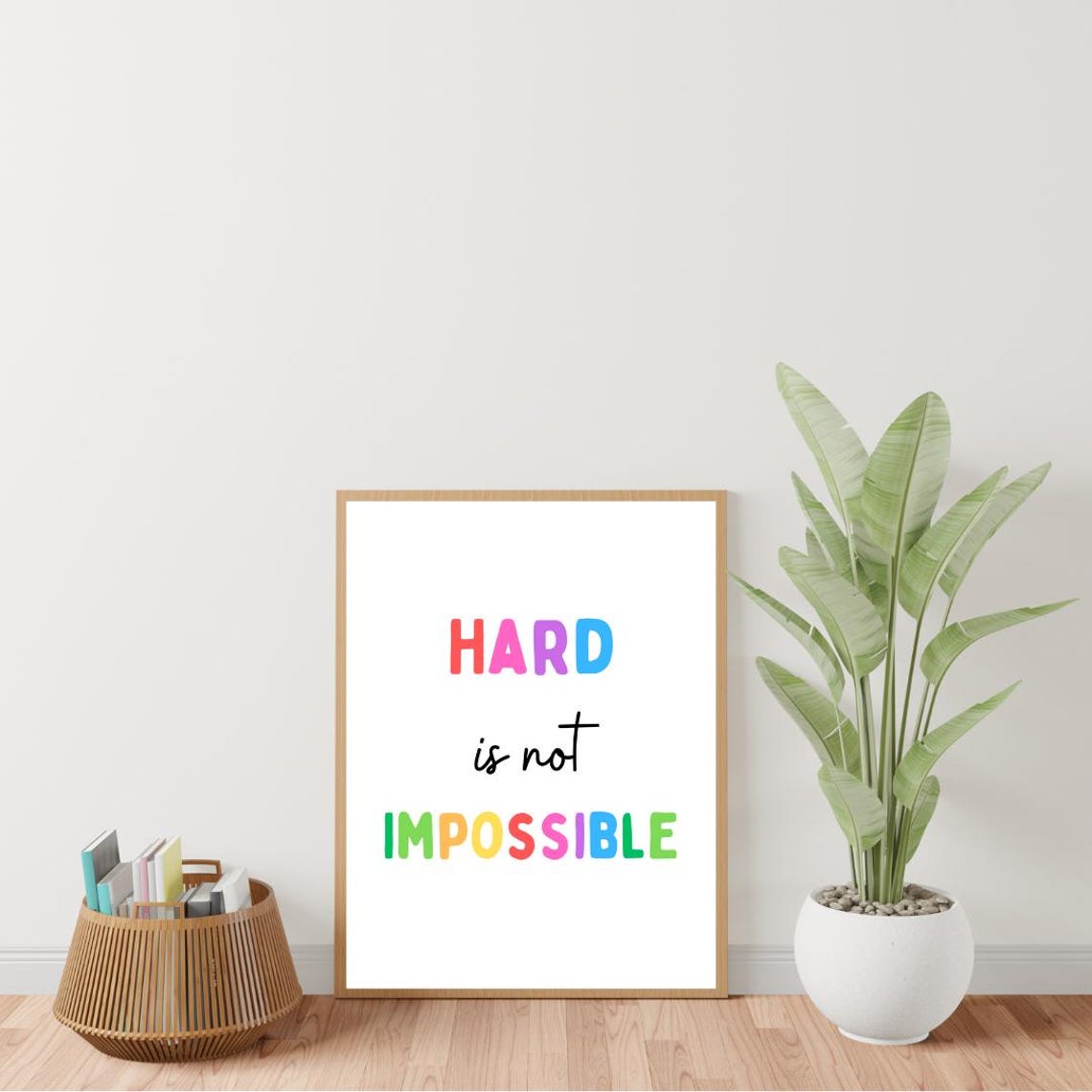 Hard Is Not Impossible Rainbow Words Growth Mindset Classroom Poster - Image 4