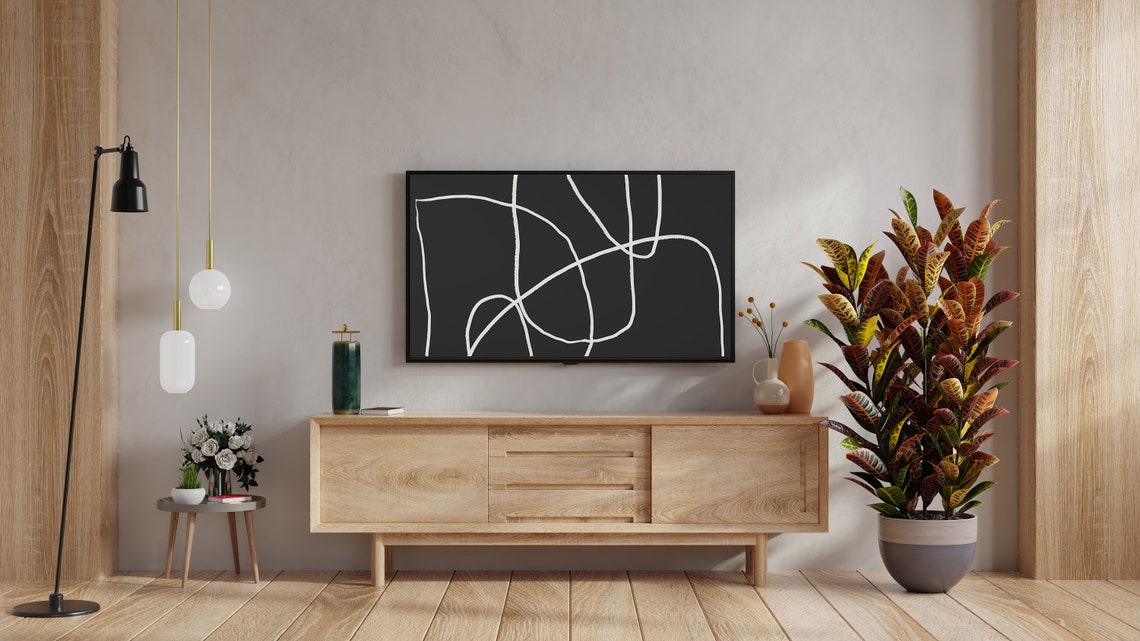 Black and White Minimalist Abstract Line Drawing Decor Poster - Image 2