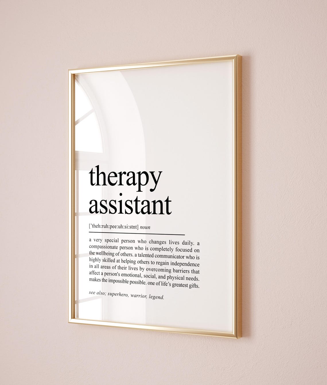 Therapy Assistant Definition Dictionary Style Appreciation Gift Poster - Image 2