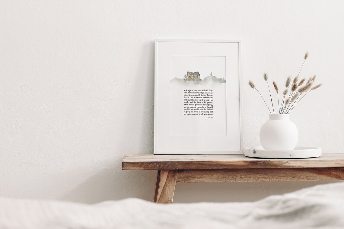 Psalm 100 Thanksgiving Prayer Thanks Giving Poem Scripture Wall Art Bible Verse Poster - Image 2