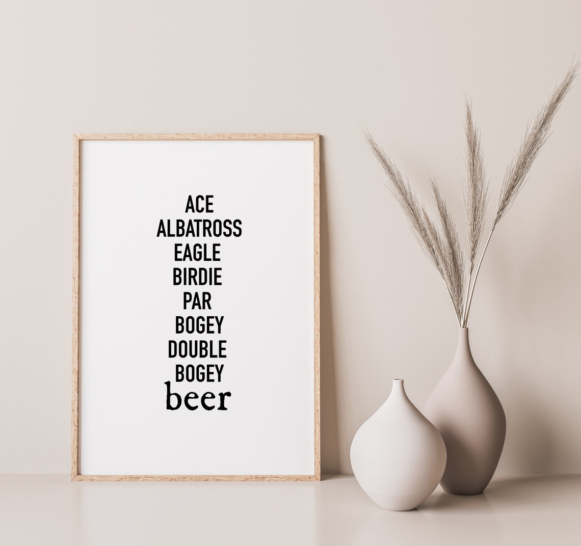 Funny Golf Scoring Terms From Ace To Beer Modern Typography Poster - Image 2