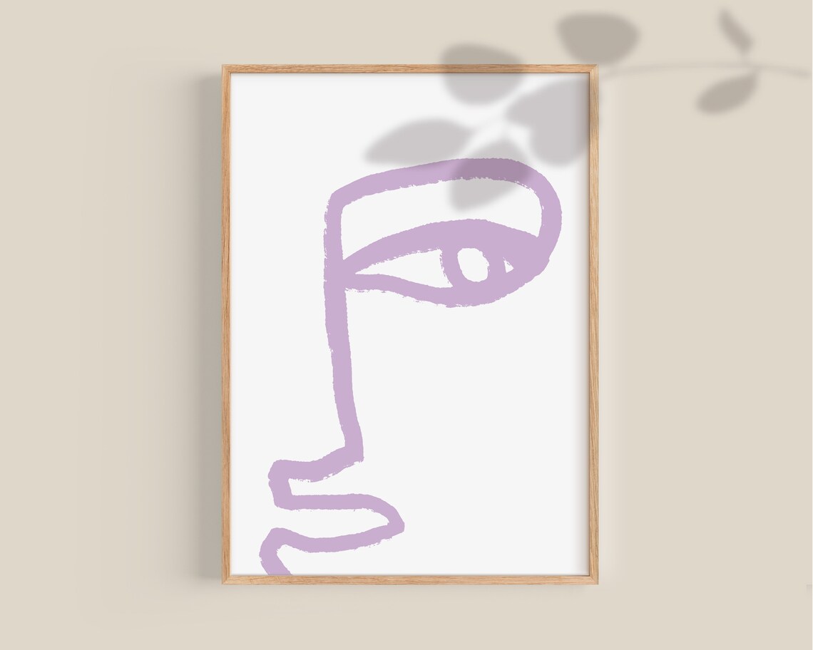 Abstract Line Art Woman Face Minimalist Art Print - Image 2