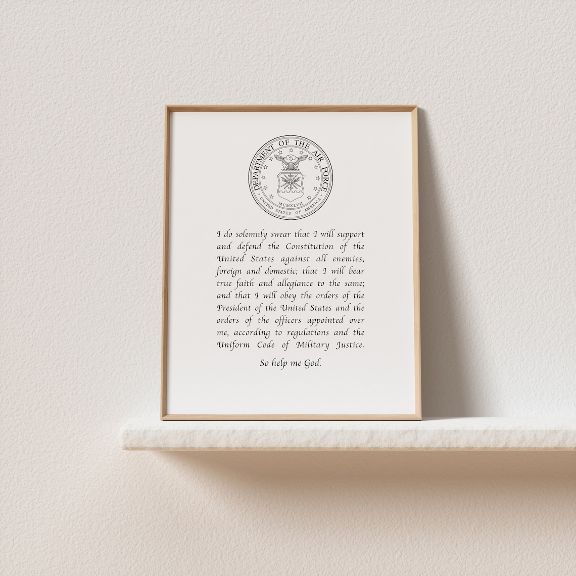 Oath Of Enlistment Us Air Force Military Art Print - Image 2