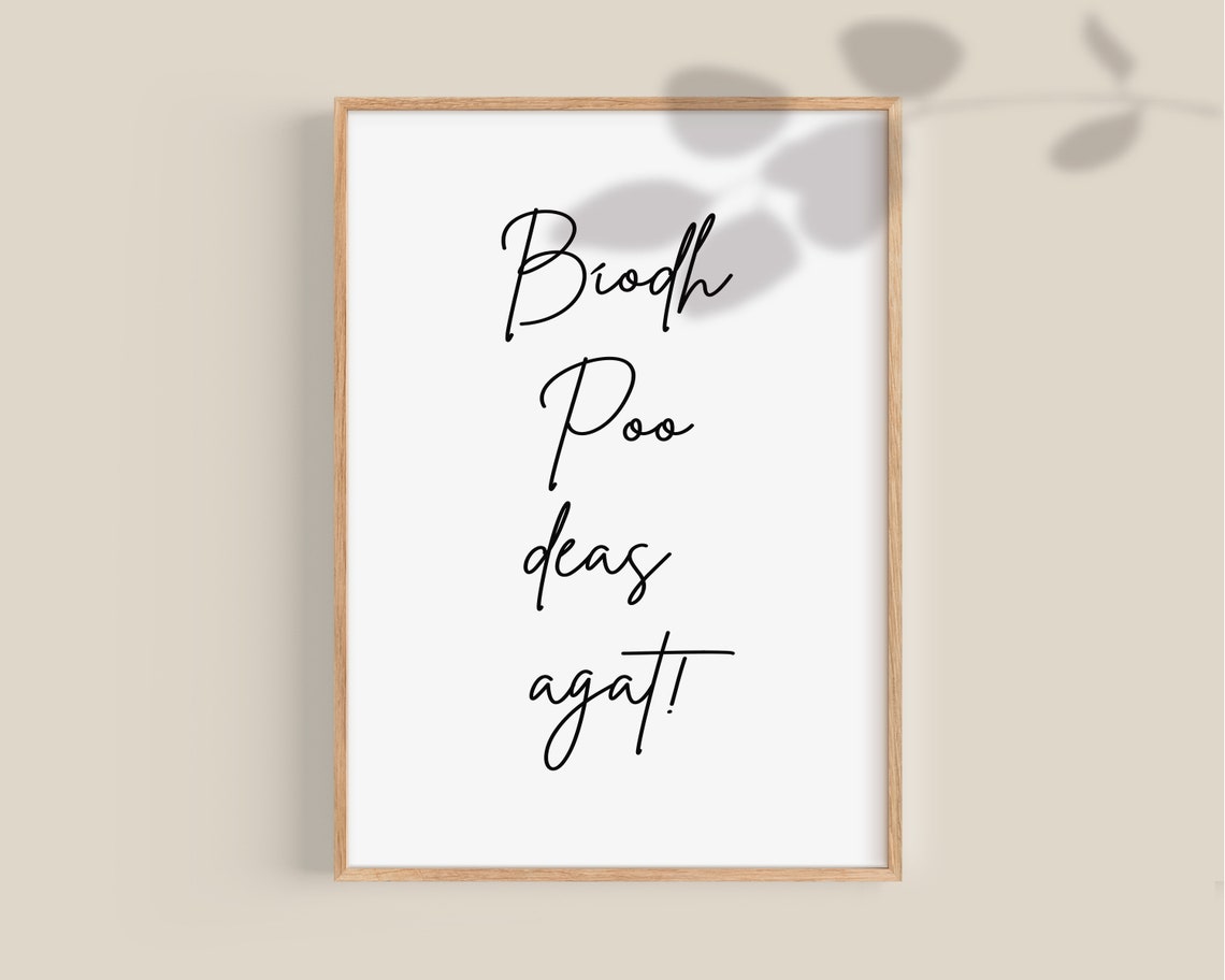 Biodh Poo Deas Agat Irish Gaelic Funny Bathroom Humor Poster