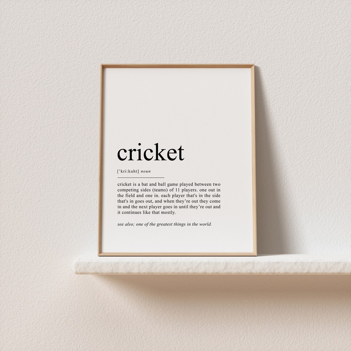 Cricket Definition Poster, Teen Room Sports Decor - Image 2
