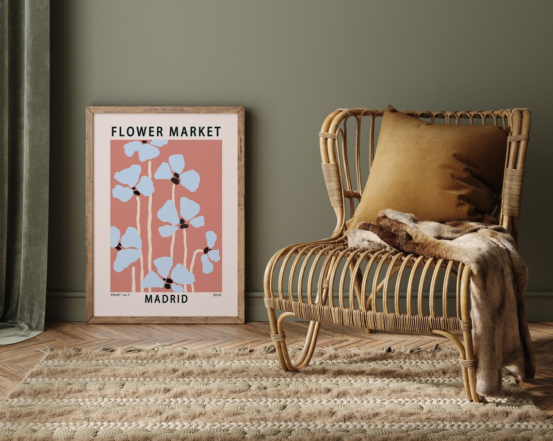 Madrid Flower Market Retro Travel Poster - Image 2