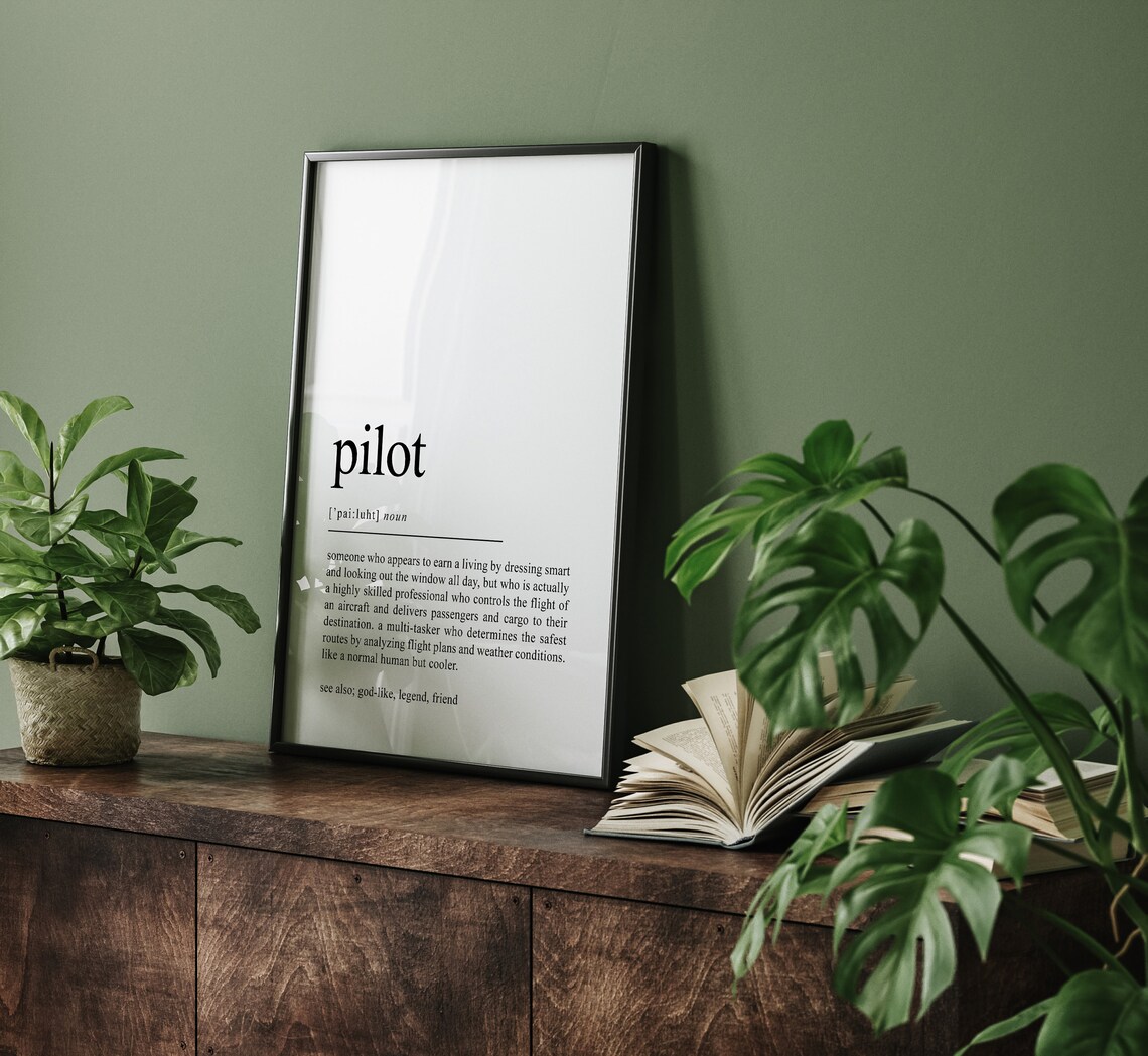 Pilot Definition Wall Art Print, Cabin Crew Gift - Image 2