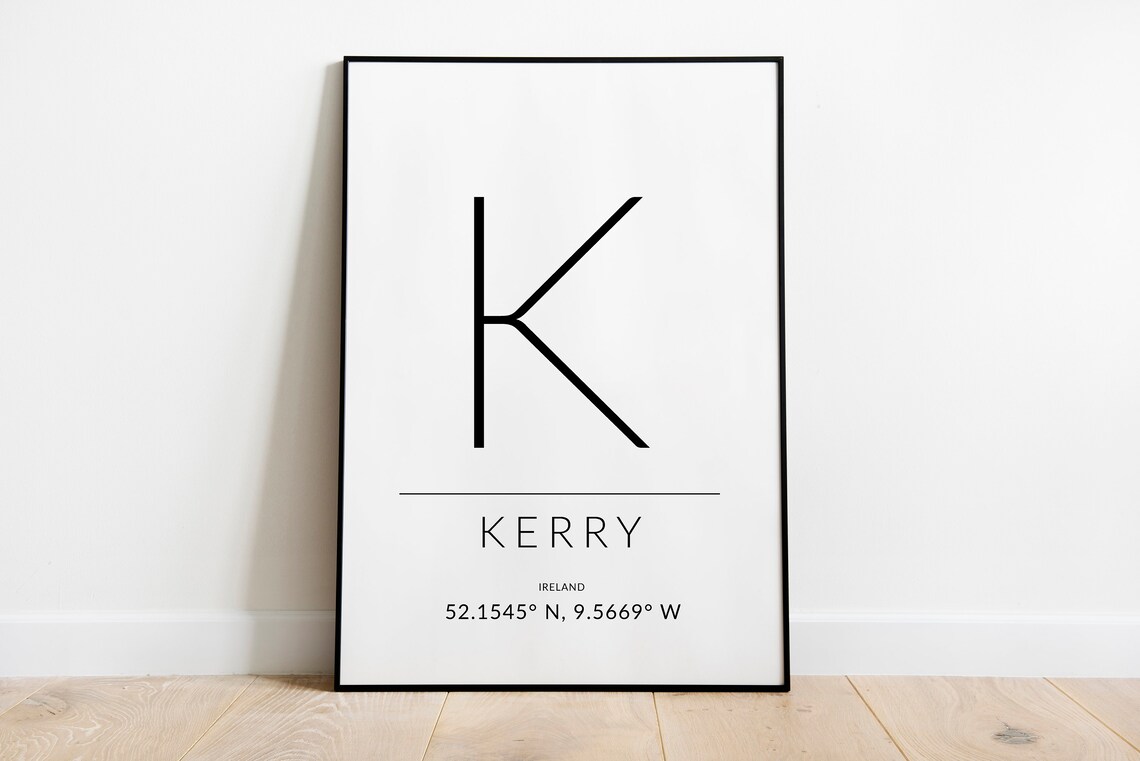 Kerry Irish GPS Coordinates Travel Poster - Image 2