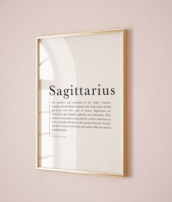 Sagittarius Gifts Sagittarius Zodiac Art Print Sagittarius Definition Poster Zodiac Wall Art Astrology Gifts