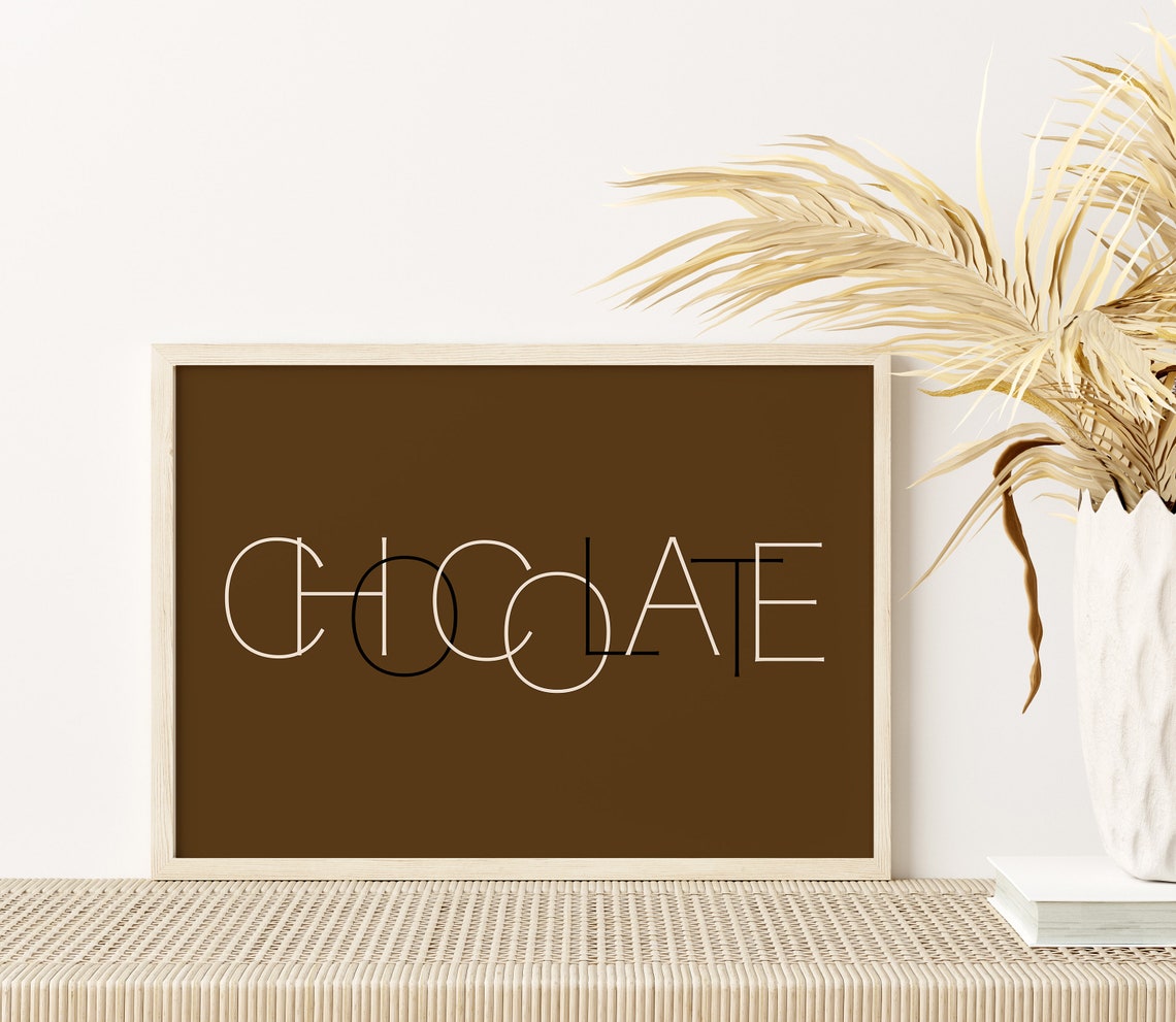Chocolate Modern Line Letter Typography Minimalist Poster Art - Image 2
