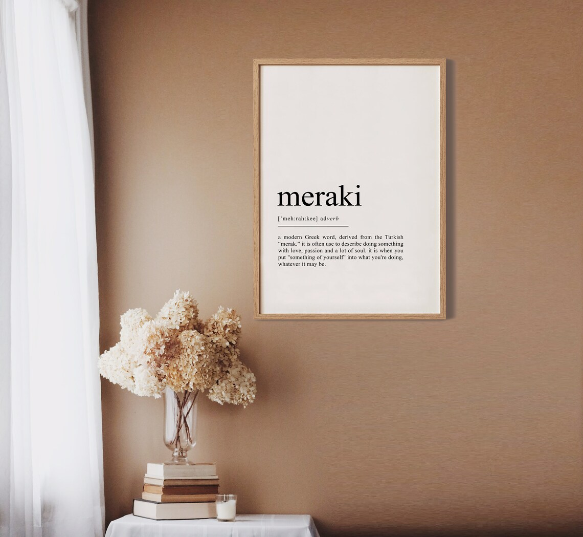 Meraki Greek Definition Inspirational Quote Poster - Image 2